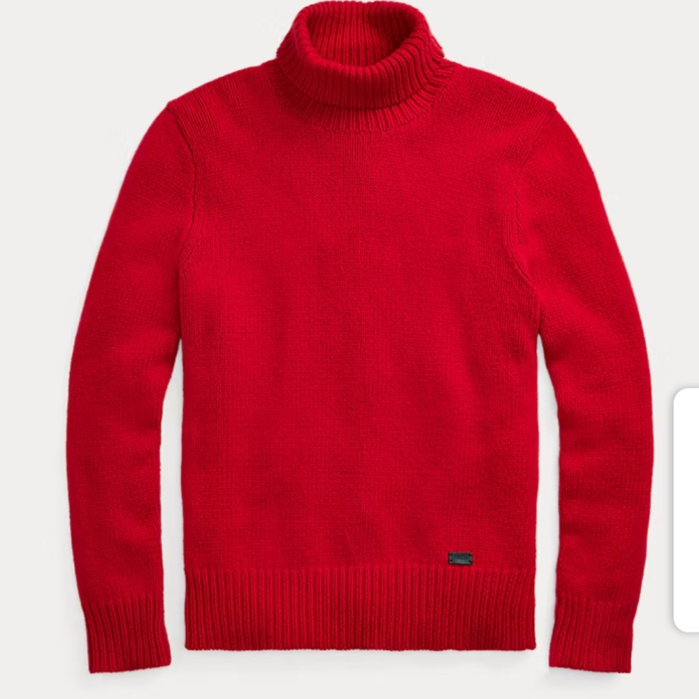 Polo Ralph Lauren Vibrant Red Turtleneck Wool & Cashmere Sweater As is